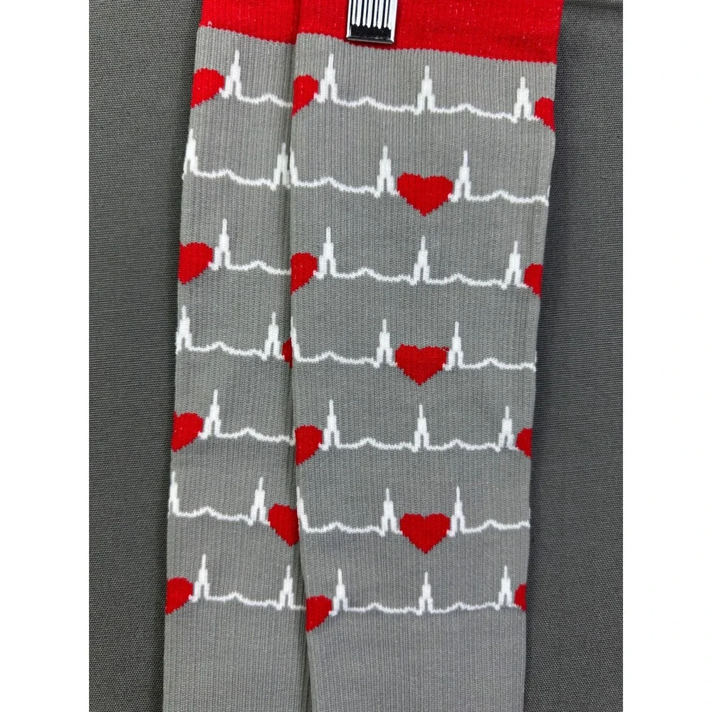2 pairs ProCompression Marathon Sock Grey Red Heart EKG Heart‎ Compression LG/XL